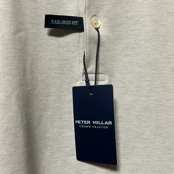 Brand New Peter Millar Crown Crafted Tailored Fit Gray Golf Polo Classic Design! - Picture 11 of 12